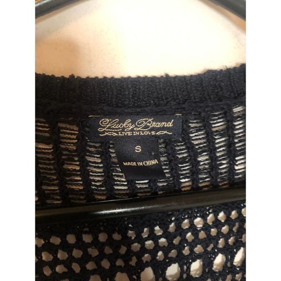 Lucky Brand Navy Open Knit Cardigan - Picture 3 of 4